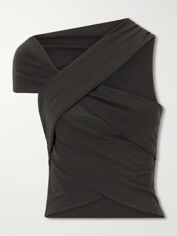 Myia asymmetrical crepe blouse