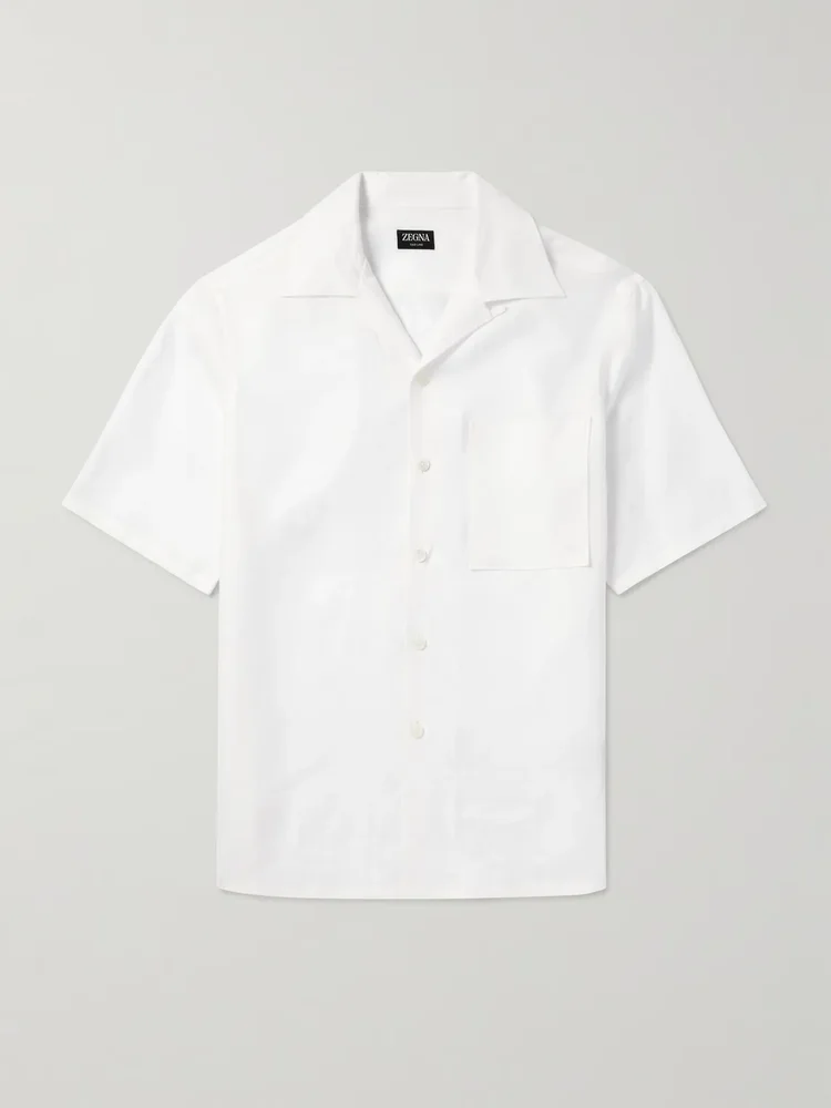 Camp-Collar Oasi Linen Shirt