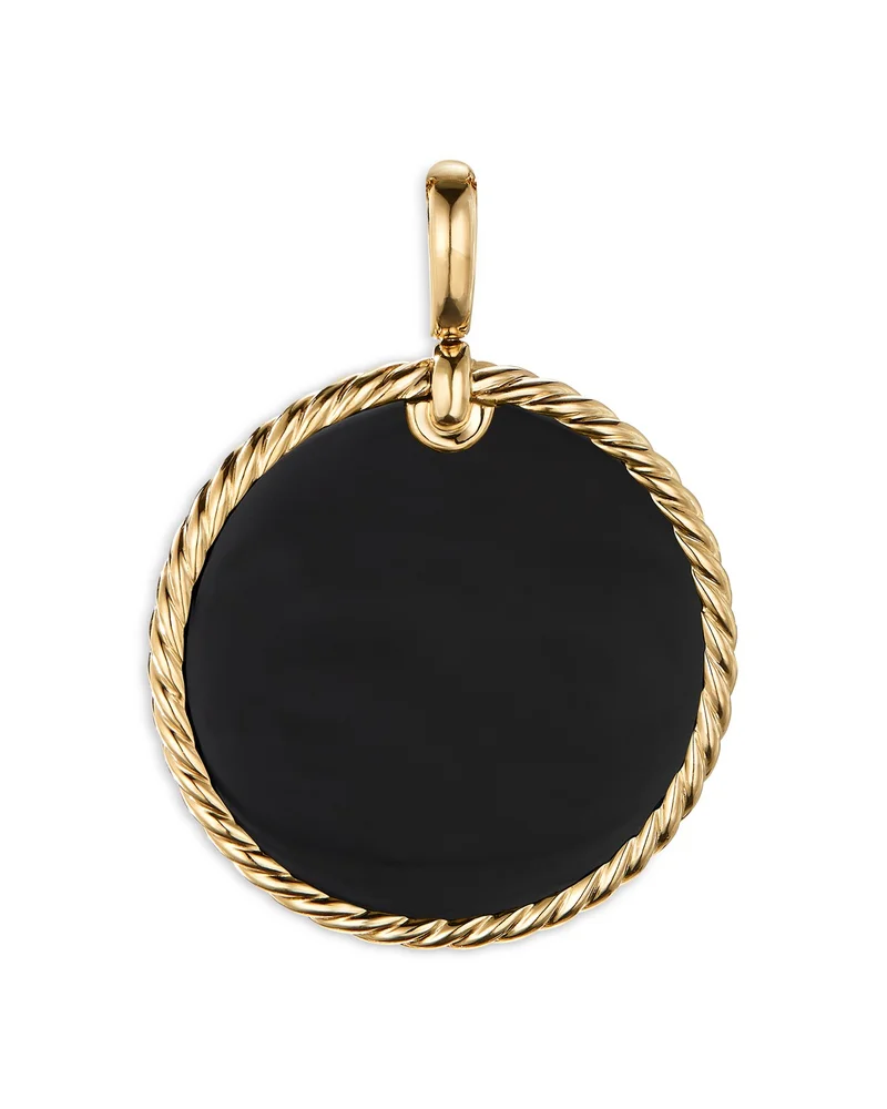 18K Yellow Gold DY Elements® Disc Pendant with Black Onyx & Mother-of-Pearl