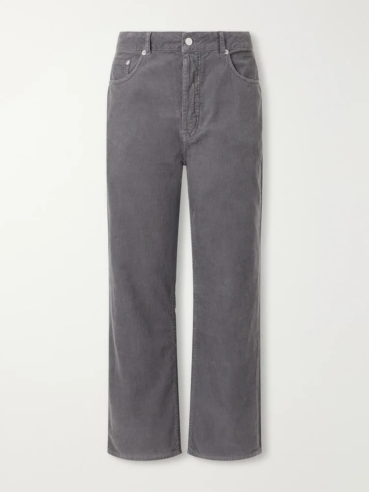 Straight-Leg Cotton-Corduroy Trousers