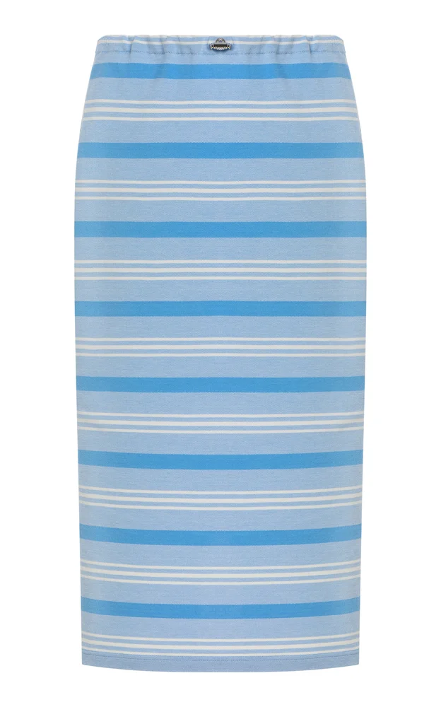 Cotton Pique Midi Skirt