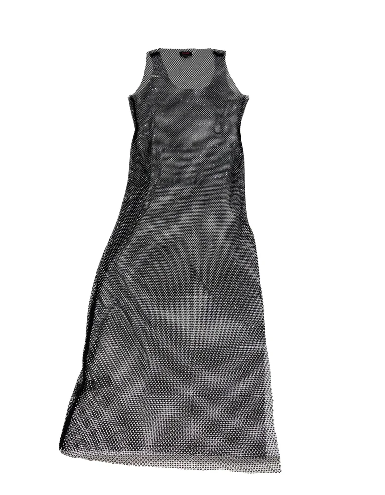 Black Rhinestone Maxi Dress