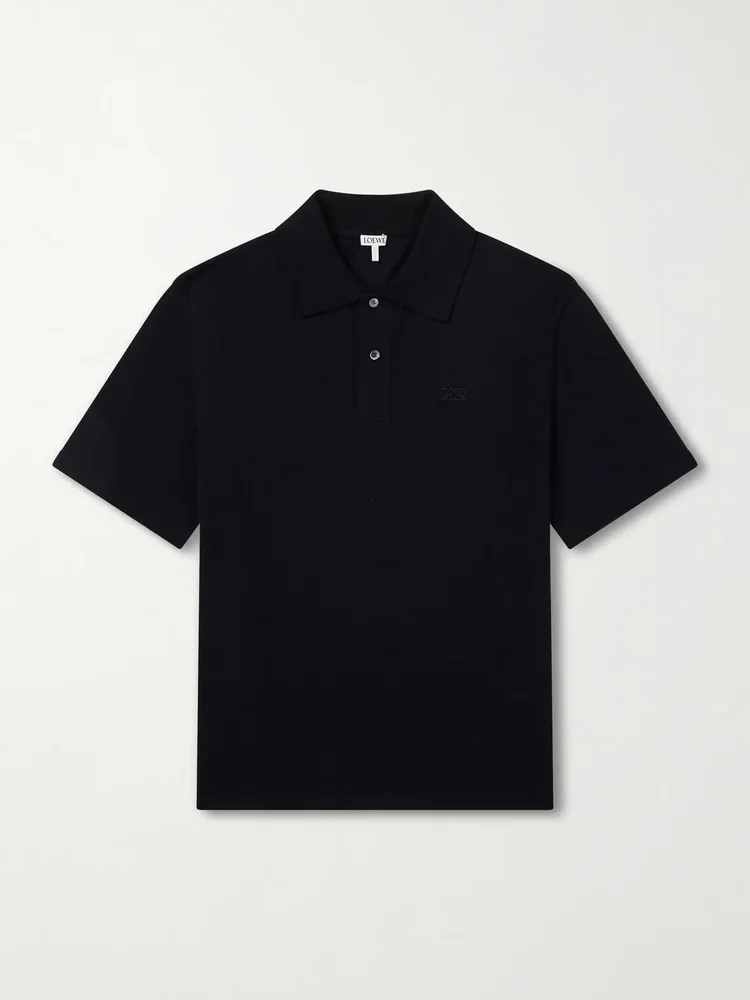 Anagram-Embroidered Cotton-Piqué Polo Shirt