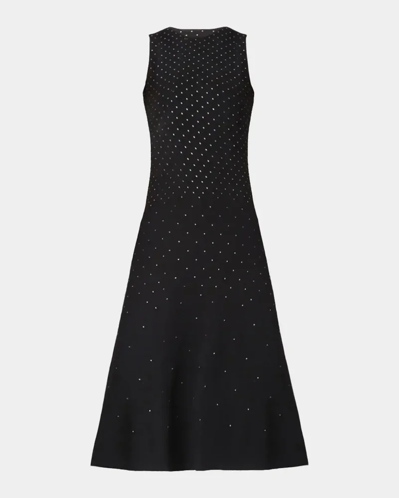 A-Line Rhinestone Knit Midi Dress