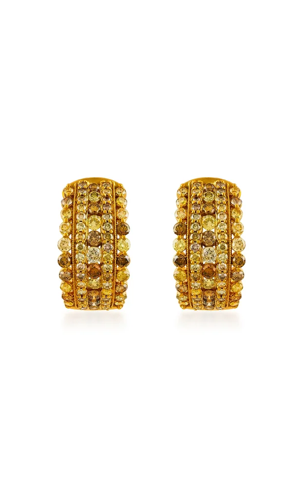 Fancy Color Diamond Stardust 5 Row Hoops
