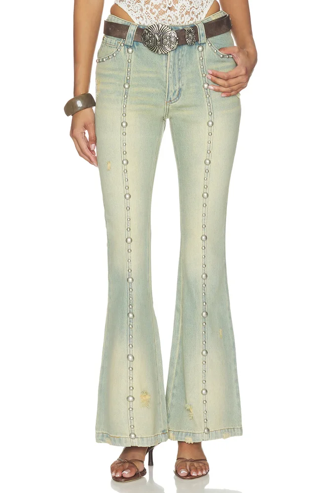 Studded Flared Jeans
