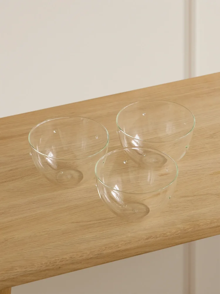 Aperitivo set of three crystal-embellished glass snack bowls