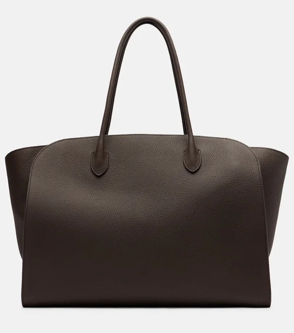 Marlo 17 leather tote bag in brown - The Row