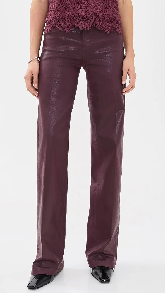 Clayton High Rise Wide Leg Faux Leather Jeans