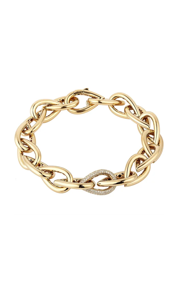 Drop Link Bracelet Pave
