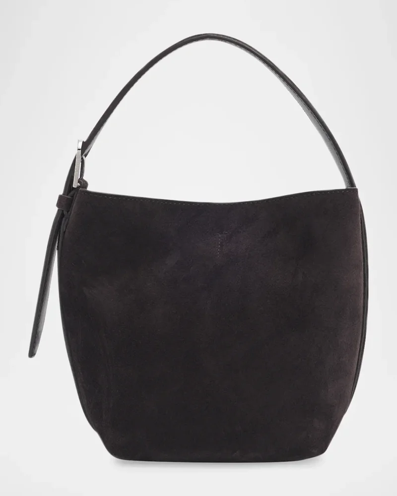 Small Belted Suede Tote Bag