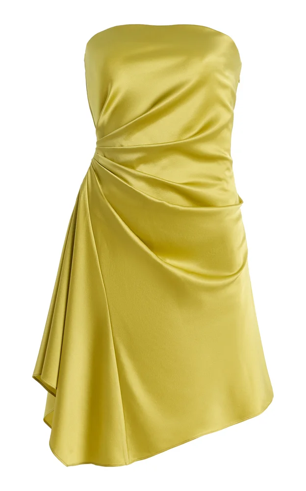 Adriana Draped Silk-Blend Mini Dress