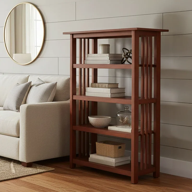 Kingsland Mission 4-Tier Wood Bookcase