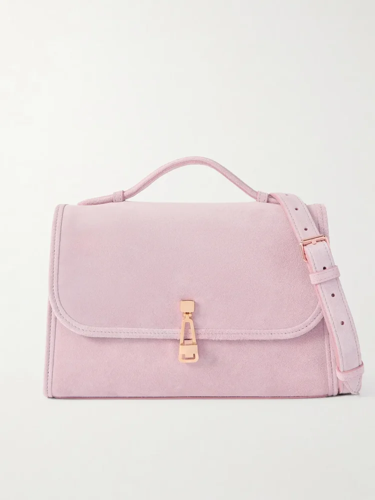 Leonora medium suede top-handle bag