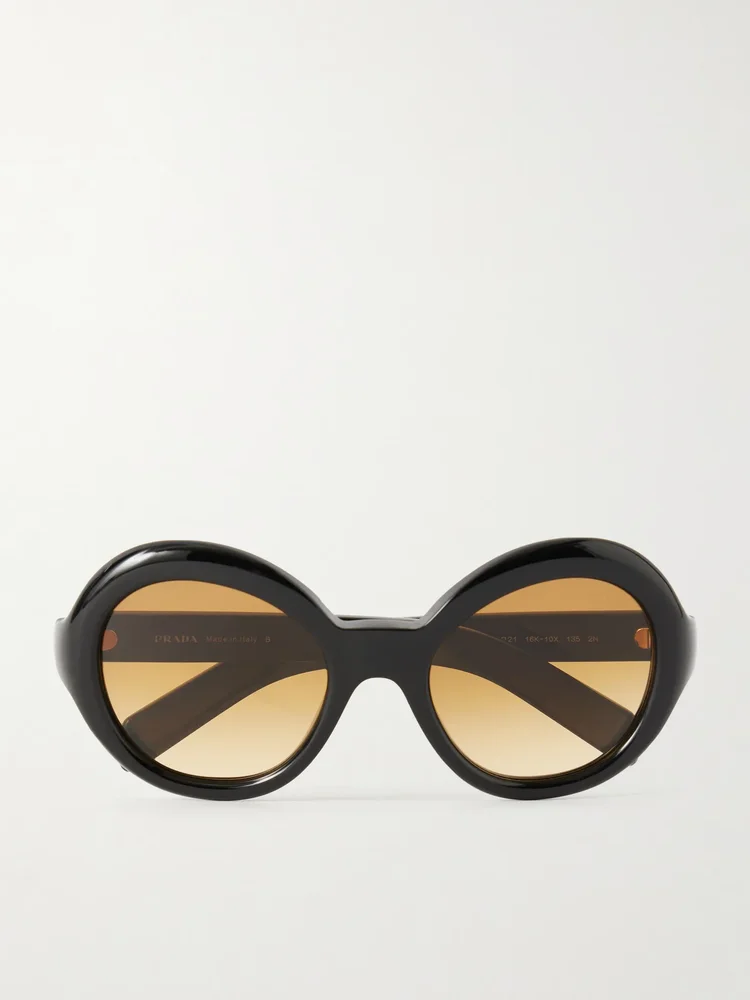 Round-frame acetate sunglasses