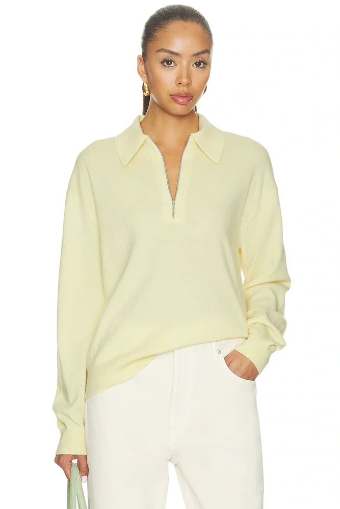 The Cashmere Zip Polo