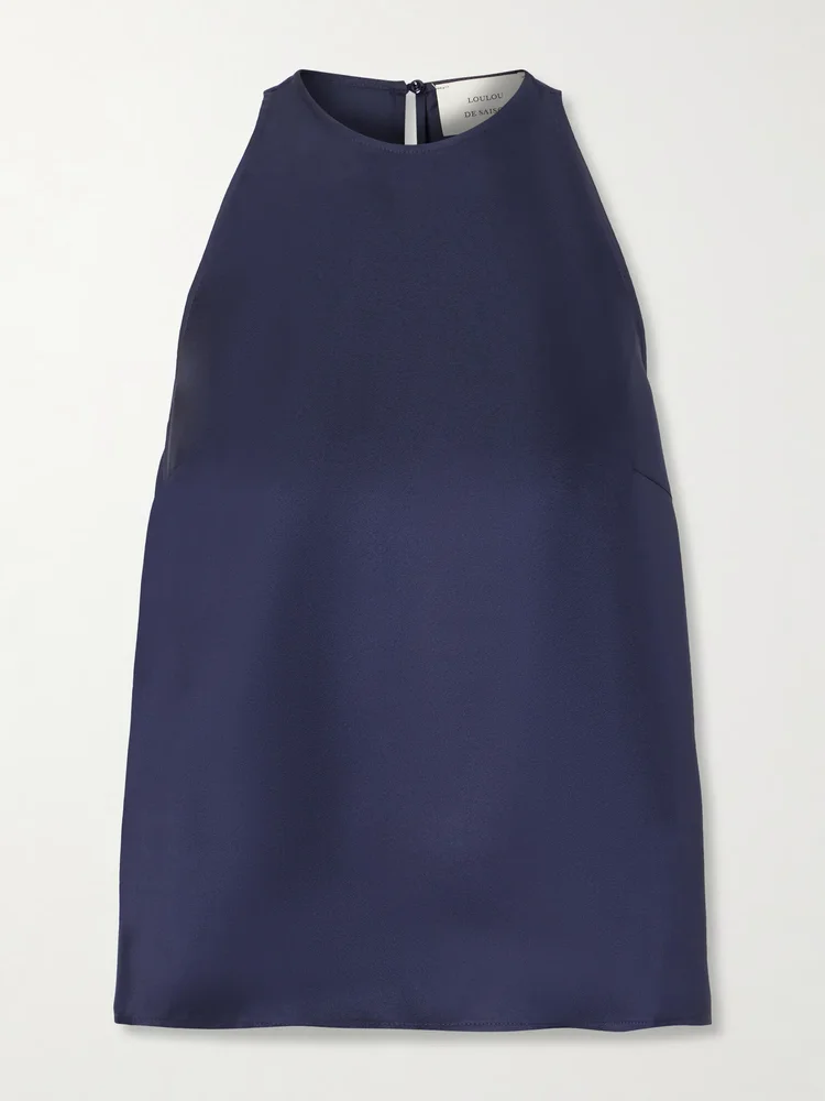 Cape silk-twill blouse