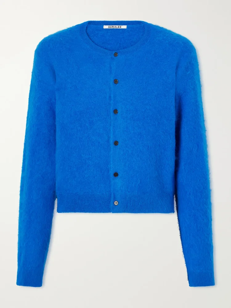 Garment-dyed alpaca cardigan