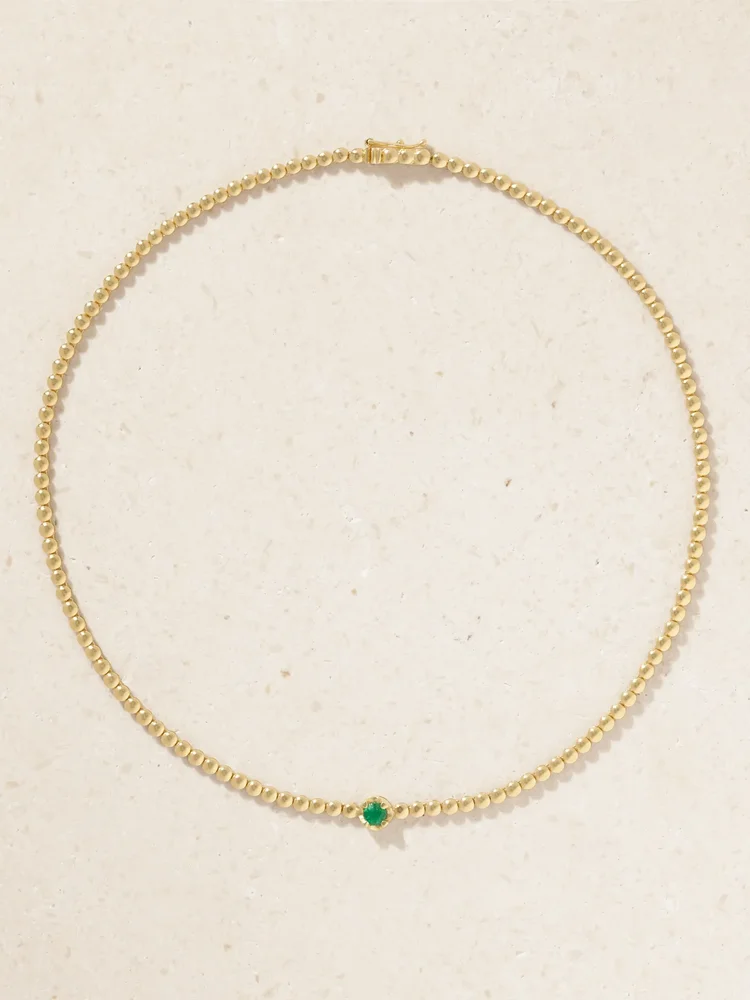 18-karat gold emerald necklace