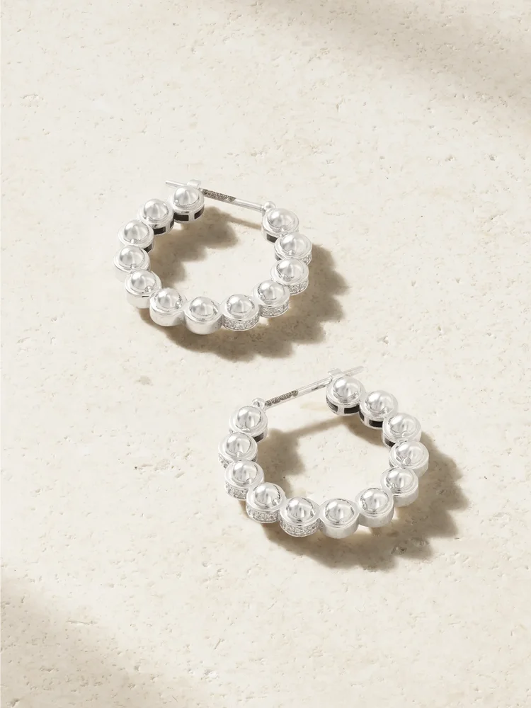 The Atom Size 3 18-karat white gold diamond earrings
