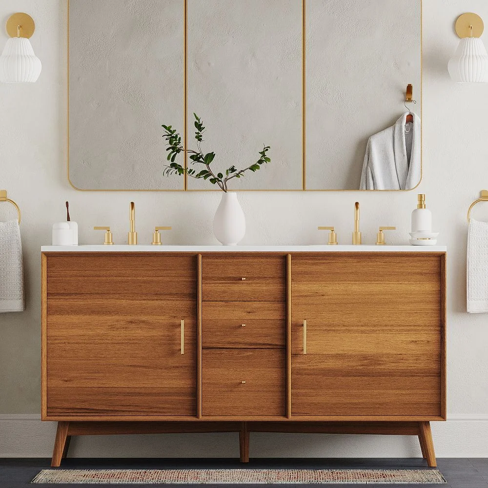 Mid-Century Double Bathroom Vanity