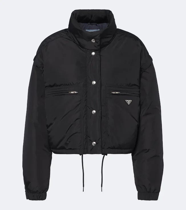 Re-Nylon cropped down jacket