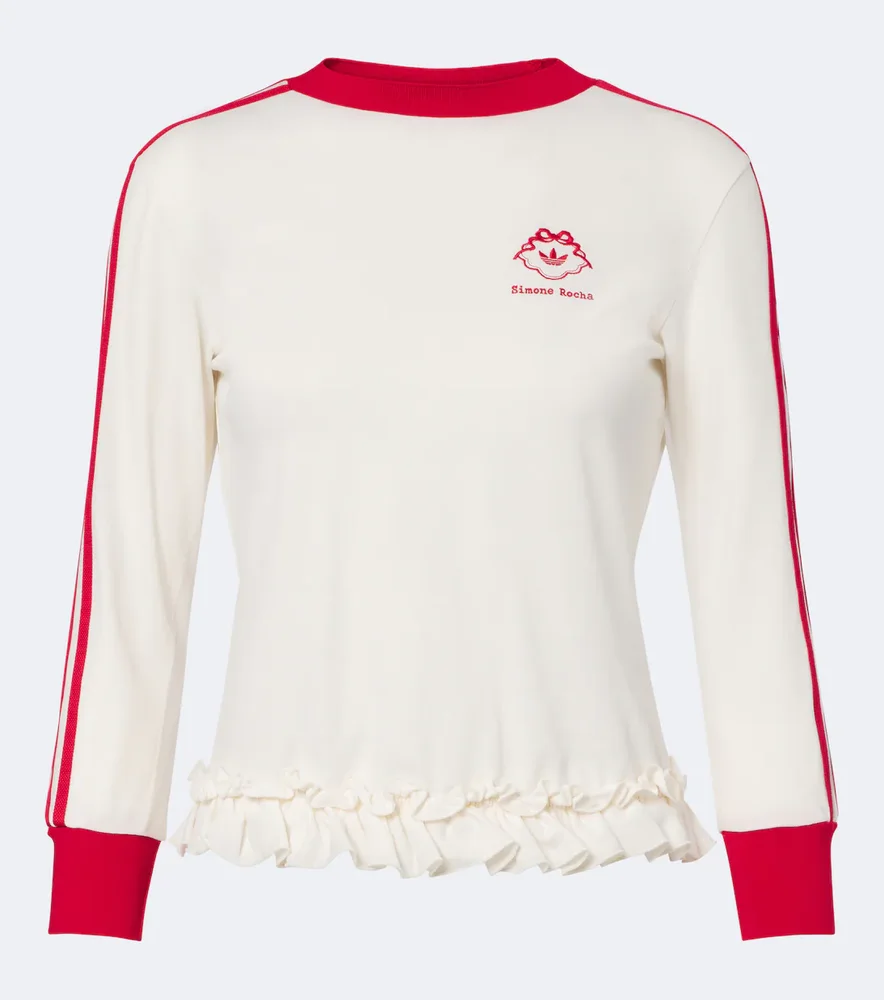 x Simone Rocha ruffled cotton-blend top
