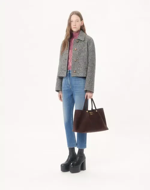 Valentino Garavani Large Shopping Bag in Soft Suede