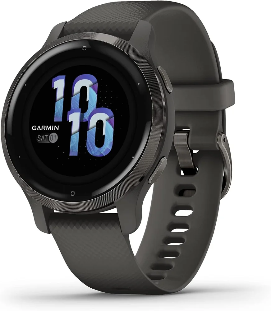 Garmin Venu 2S Smaller-Sized GPS Smartwatch, Slate Bezel/Graphite Case