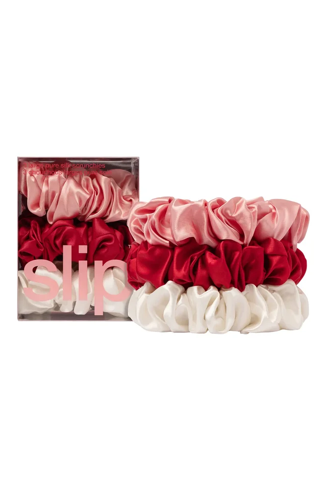 3-Pack Large Silk Scrunchies