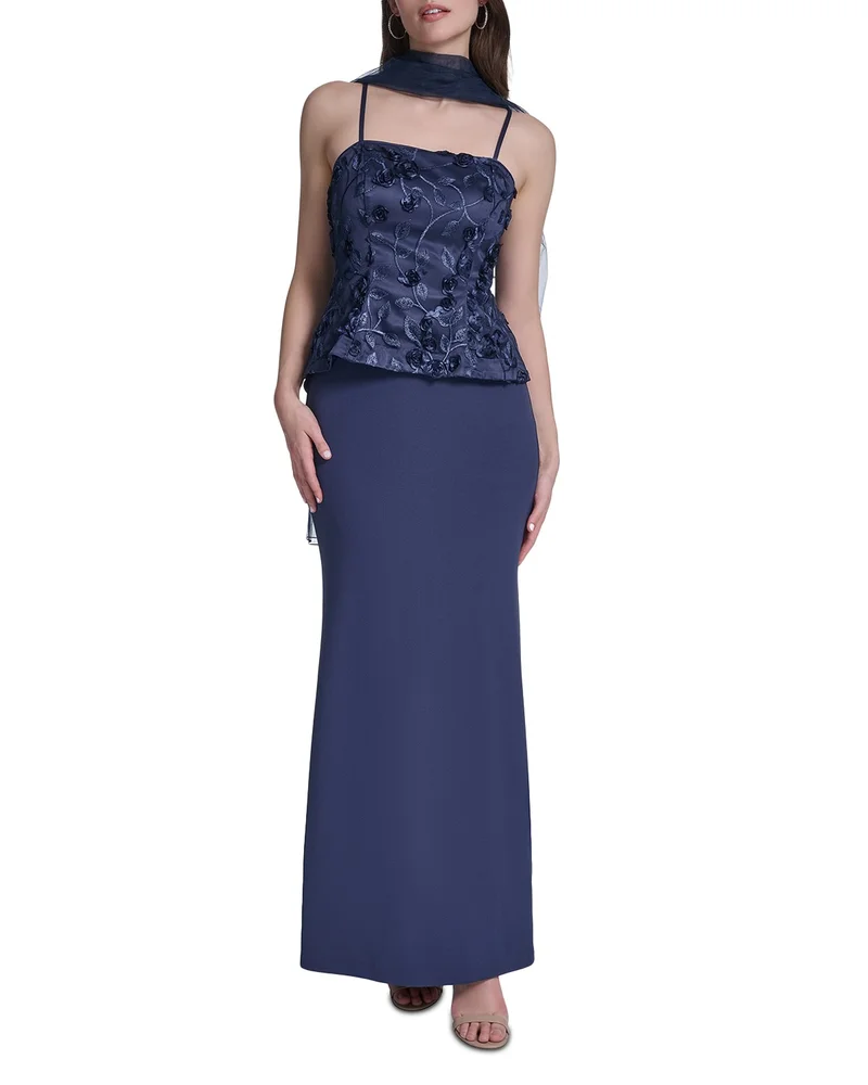 Overlay Embroidered Gown