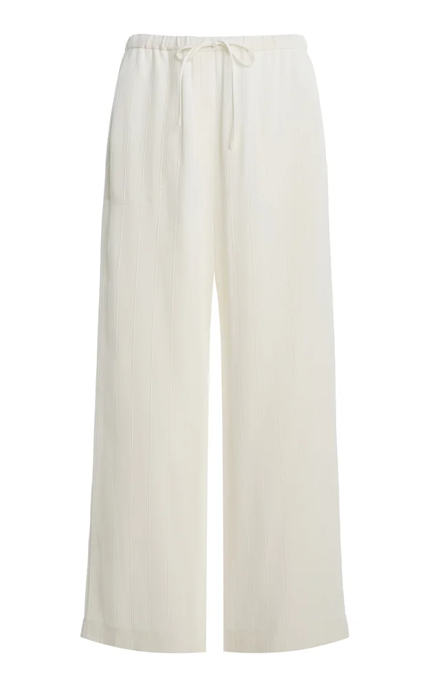Woven Stripe Drawstring Trousers