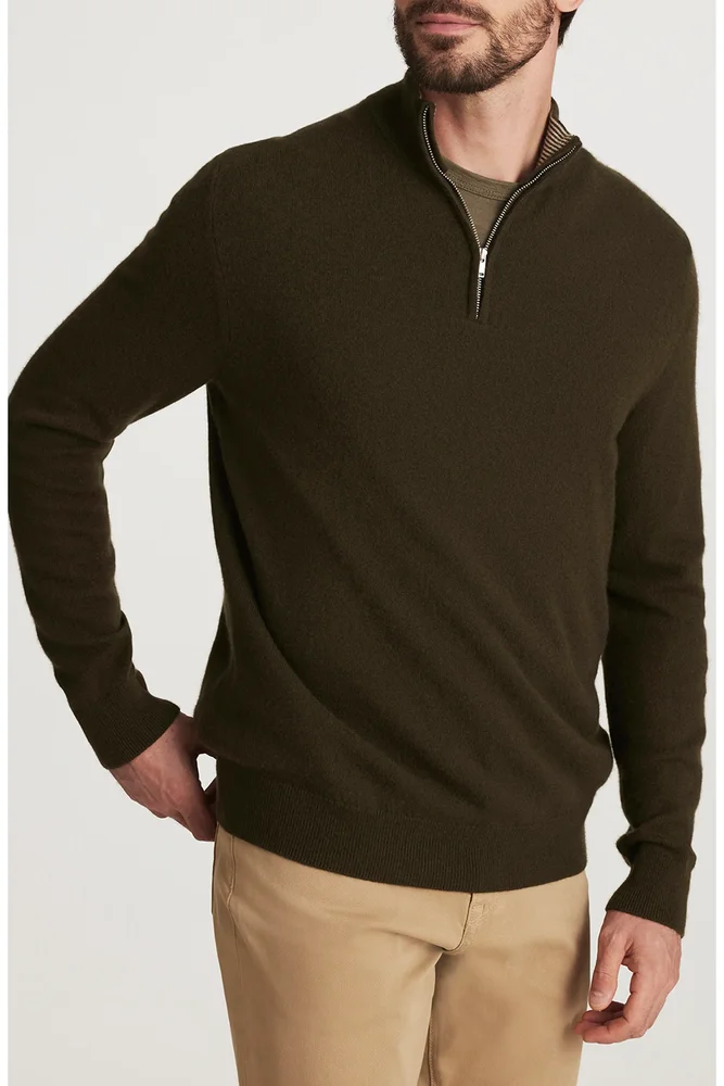 Cashmere, Silk & Wool Quarter Zip Sweater