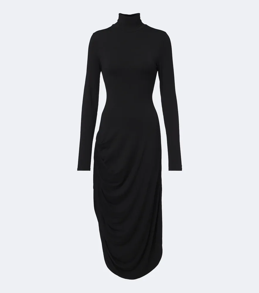 Imogen draped gathered jersey midi dress