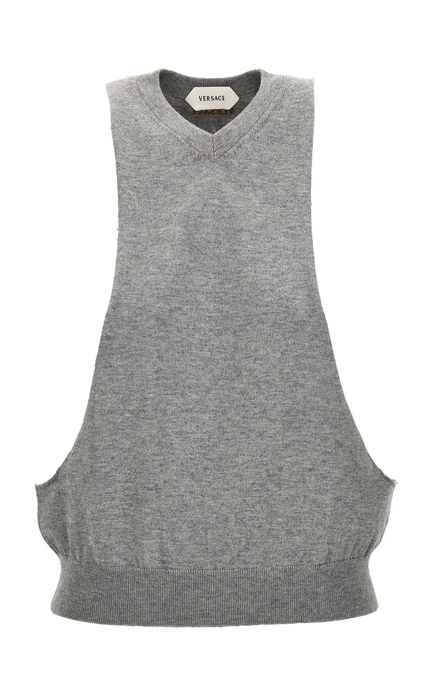 Cutout Cotton-Blend Tank Top