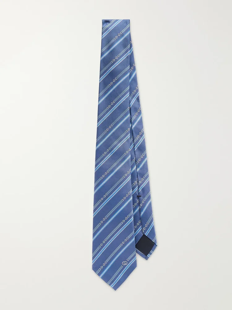 7cm Vintage Feeling Logo-Jacquard Silk Tie