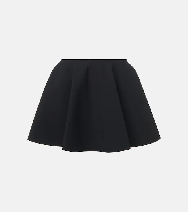 Pleated godet miniskirt