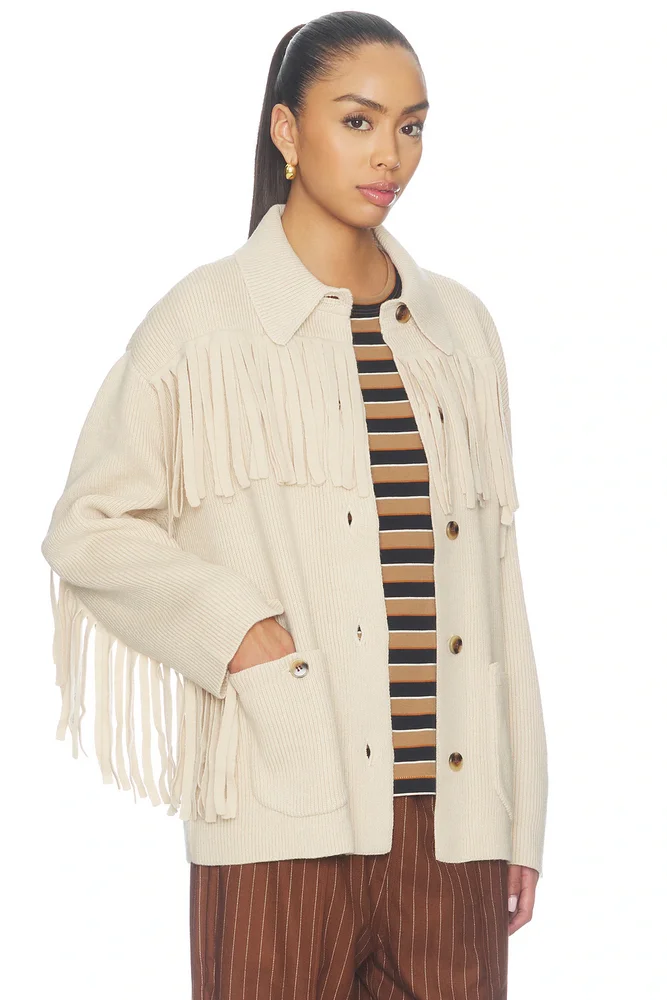 The Western Fringe Sweater Jacket