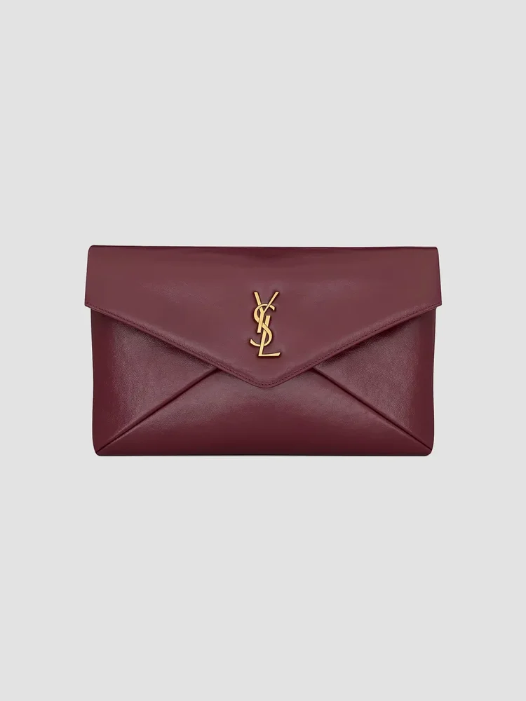Cassandre Large Envelope Pouch in Shiny Leather