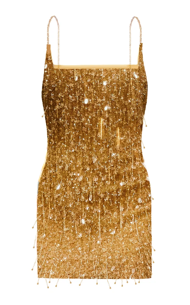 Drops Of Champagne Emb Embellished Mini Dress