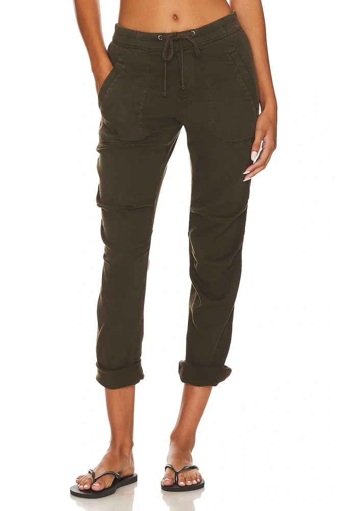 Soft Drape Utility Pant in Smoky Green