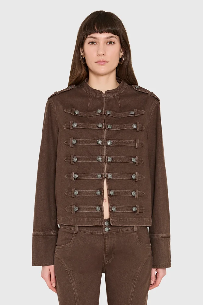 Emma Jacket in Brown Denim