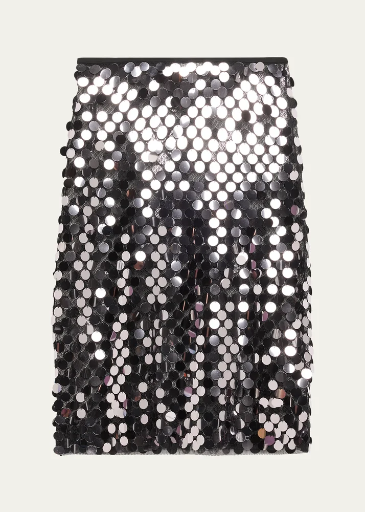 Yumi Sequined Mesh Skirt
