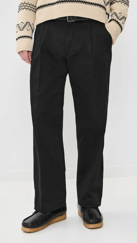 Kaye Cotton Relaxed Pleated Trousers 32"