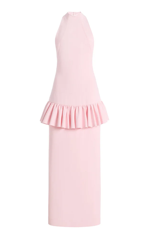 Cybelle Peplum Crepe Maxi Dress