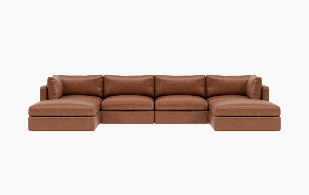 Tatum Leather · Leather Modular U-Chaise Sectional