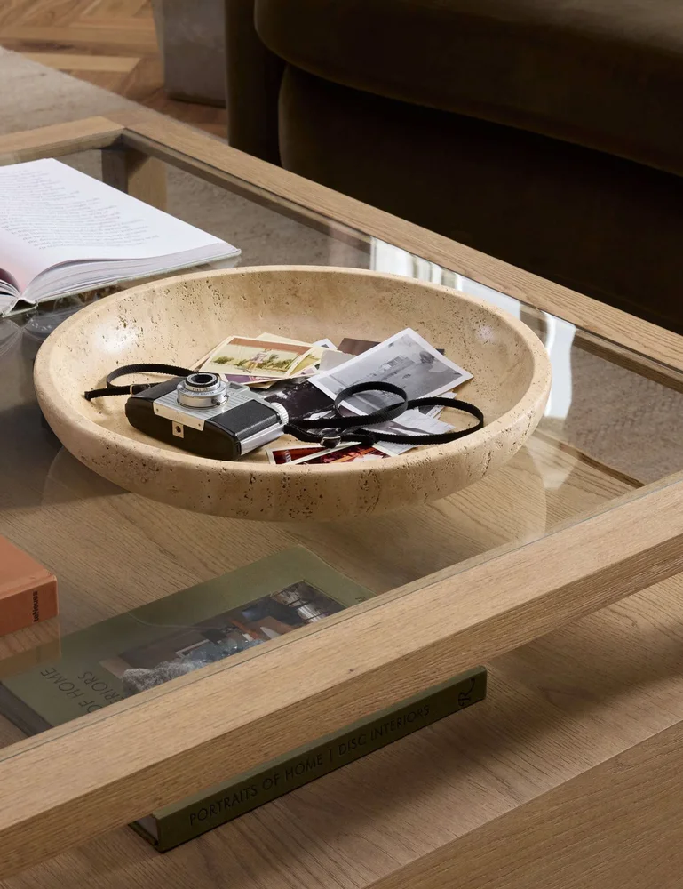 Travertine Bowl by Four Hands