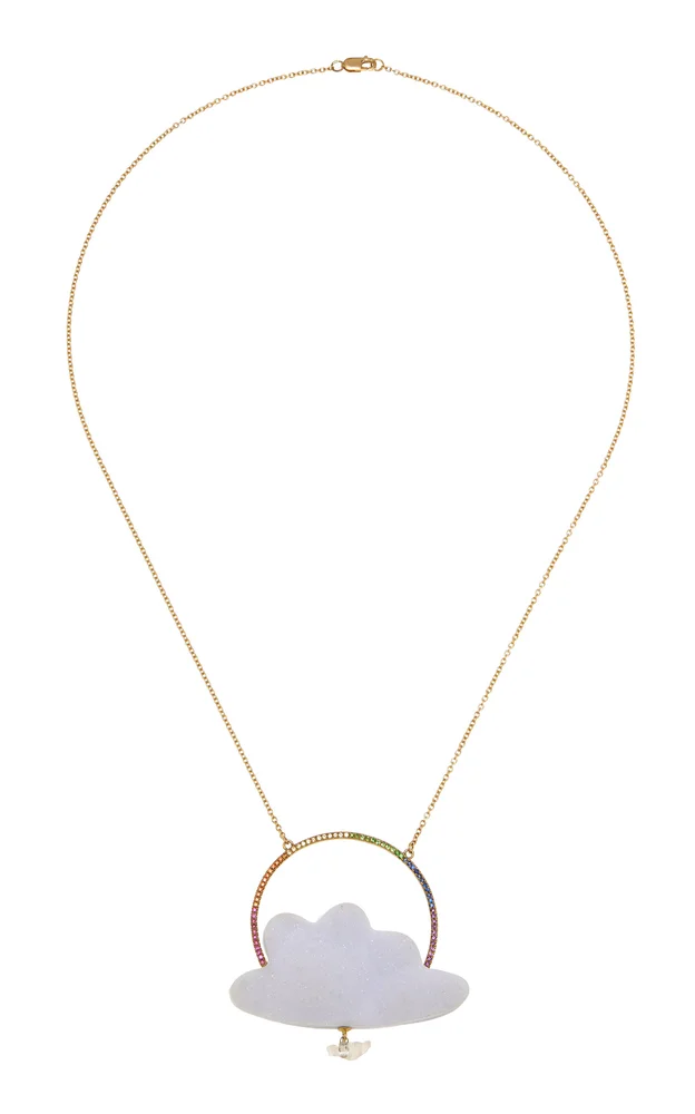 Rainbow Daydreamer Cloud 18K Yellow Gold Multi-Stone Necklace