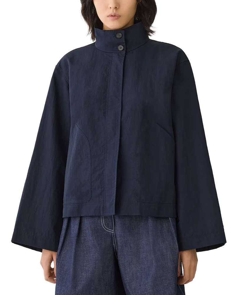 Funnel Neck Wide Sleeve Jacket