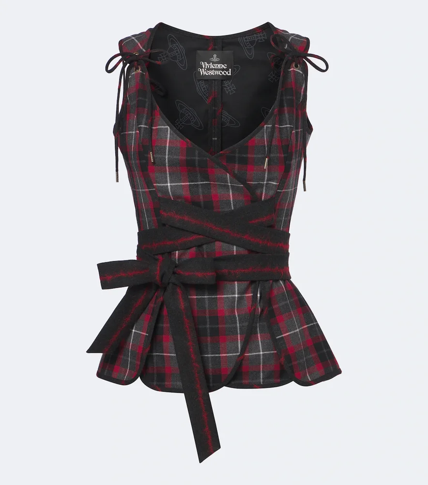 Roxy tartan wool top